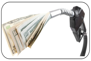 Gift Card Program Gas Pump Pouring Cash